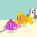 Ilustração com peixes coloridos e algas