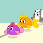 Ilustração com peixes coloridos e algas