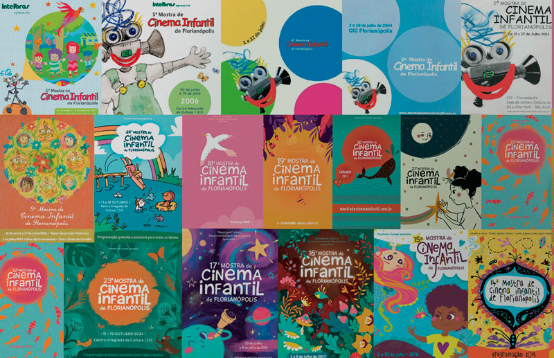 Mosaico comemorativo da trajetória da Mostra de Cinema Infantil de Florianópolis